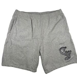 Teddy Fresh Men's Casual Drawstring Gray Sweat Shorts XL Logo